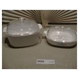 These items are vintage CorningWare casserole dishes featuring the iconic Blue Cornflower pattern