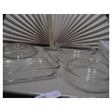 This collection features vintage tempered clear glass bakeware