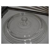 This collection features vintage tempered clear glass bakeware