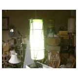 vintage industrial-style cage pendant light