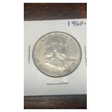 1960 d Benjamin Franklin half dollar