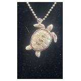 Sterling silver turtle pendant