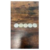 40% silver Kennedy half dollar lot of 5 1965-1969