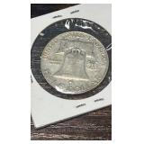 1958 d Benjamin Franklin half dollar