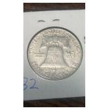 1962 d Benjamin Franklin half dollar
