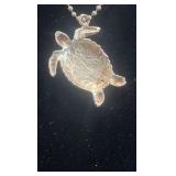 Sterling silver turtle pendant