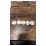40% silver Kennedy half dollars lot of 5 1965-1969