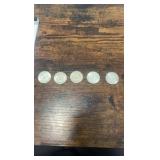 40% silver Kennedy half dollars lot of 5 1965-1969
