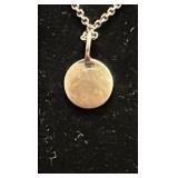 sterling silver K charm and necklace