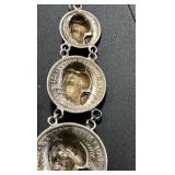 90% silver pendant made of a barber dime, quarter, and half dollar