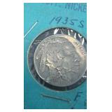 buffalo nickel lot of 5 1926-1937