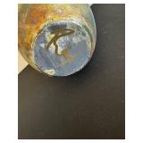 Handmade Ceramic Vase - Multicolor Glaze With Dual Ring Handles