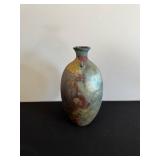Handmade Ceramic Vase - Multicolor Glaze With Dual Ring Handles