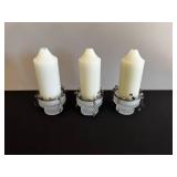 Candle Holders Set of 3 With Beaded Wire Accents