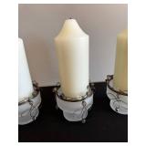 Candle Holders Set of 3 With Beaded Wire Accents