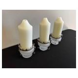 Candle Holders Set of 3 With Beaded Wire Accents
