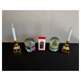 Hallmark Keepsake Box, Snow Globes & Candle Holders - Christmas Decor Set