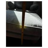 Accent Chair With Ottoman - Blue-Gray Upholstery, Round Cushion