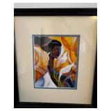 NILO Signed Abstract Figure Framed Artwork - Modern Art Print