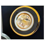 Peacock Motif 3-Piece Plate Set - Made in Egypt - Round Brass Enamel Trays