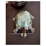 Red Jewelry Box, Round Vanity Mirror, Black Vase, Green Turtle Figurine