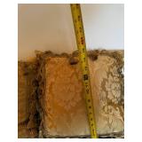 Pair of Gold Damask Tassel-Trim Throw Pillows