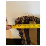 Striped Throw Pillows Set - Gold & Black Fringe, 3-Piece