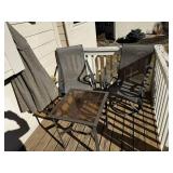 Patio Table & Chairs Set - Gray Woven Mesh Outdoor Furniture