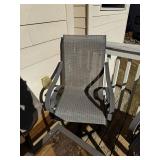 Patio Table & Chairs Set - Gray Woven Mesh Outdoor Furniture