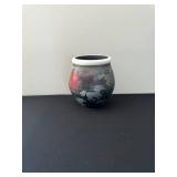 Horse Silhouette Ceramic Jar Vase - Multicolor Glaze, 9 in Tall