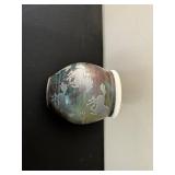 Horse Silhouette Ceramic Jar Vase - Multicolor Glaze, 9 in Tall