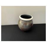 Horse Silhouette Ceramic Jar Vase - Multicolor Glaze, 9 in Tall