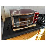 Oster Countertop Toaster Oven - Red Front Panel, 3 Dial Controls