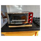 Oster Countertop Toaster Oven - Red Front Panel, 3 Dial Controls