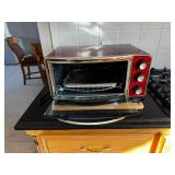 Oster Countertop Toaster Oven - Red Front Panel, 3 Dial Controls