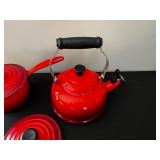 Le Creuset Red Enameled Cast Iron Kettle, Dutch Oven & Sauce Pot (3-Piece Set)
