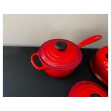 Le Creuset Red Enameled Cast Iron Kettle, Dutch Oven & Sauce Pot (3-Piece Set)