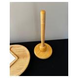 Wooden Kitchenware Set: Bowls, Spoons, Tray, Stand & Ceramic Plates