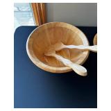 Wooden Kitchenware Set: Bowls, Spoons, Tray, Stand & Ceramic Plates