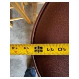 Round Leather Bar Stool with Wooden Legs