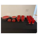 Versailles Redware Dinnerware Set - Scalloped Edge Plates, Bowls, Mugs