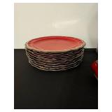 Versailles Redware Dinnerware Set - Scalloped Edge Plates, Bowls, Mugs