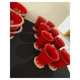 Versailles Redware Dinnerware Set - Scalloped Edge Plates, Bowls, Mugs