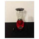 Black & Decker Red Blender - Glass Jar, 8-Button Multi-Function Panel