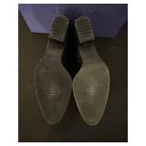 Stuart Weitzman Crocodile-Embossed Patent Leather Tassel Loafers - Black