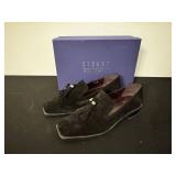 Stuart Weitzman Black Suede Tassel Loafers - Women
