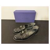 Stuart Weitzman Black Leather Tassel Loafers