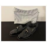 Stuart Weitzman Black Patent Leather Tassel Loafers