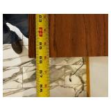 Oak Sideboard Buffet with Glass-Front Cabinets and 4 Drawers