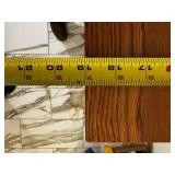 Oak Sideboard Buffet with Glass-Front Cabinets and 4 Drawers